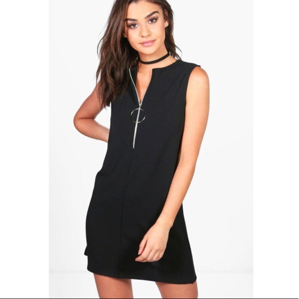 Zip Detail Shift Dress
